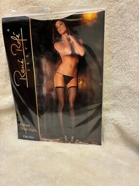Rene Rofe Fishnet Thigh High - One Size - Black